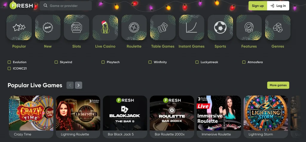 Fresh Casino: live slots